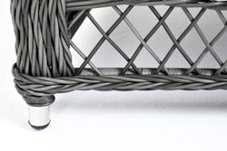 "Гранд Латте" диван трехместный из искусственного ротанга, цвет графит