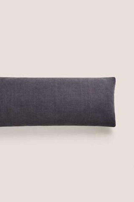 ZARA HOME ЛЬНЯНОЙ ЧЕХОЛ ДЛЯ ДЕКОРАТИВНОЙ ПОДУШКИ, СИНЕВАТЫЙ