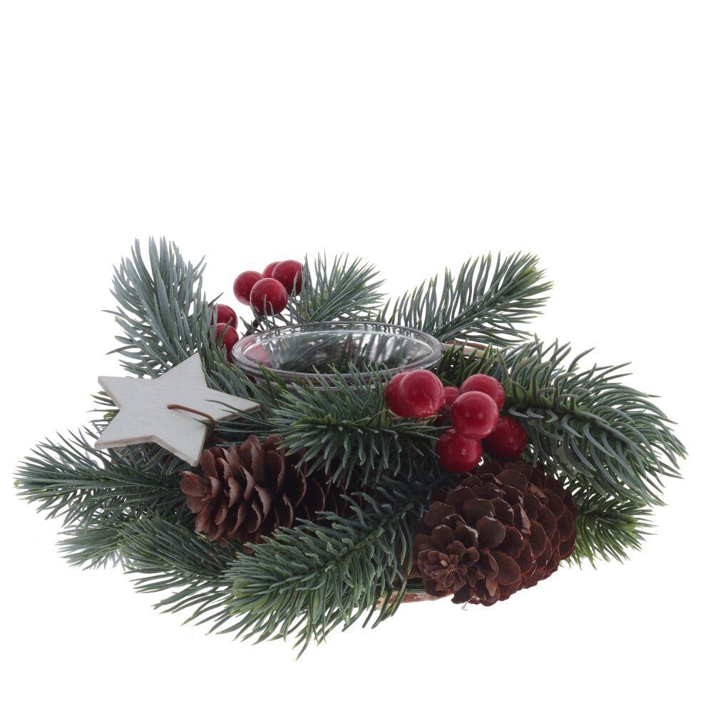 GAEM Подсвечник "Новогодняя композиция", L19 W19 H8 см