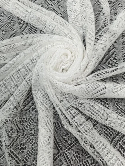 Оренбургский пуховый платок-паутинка А110-01 белый отбеленный