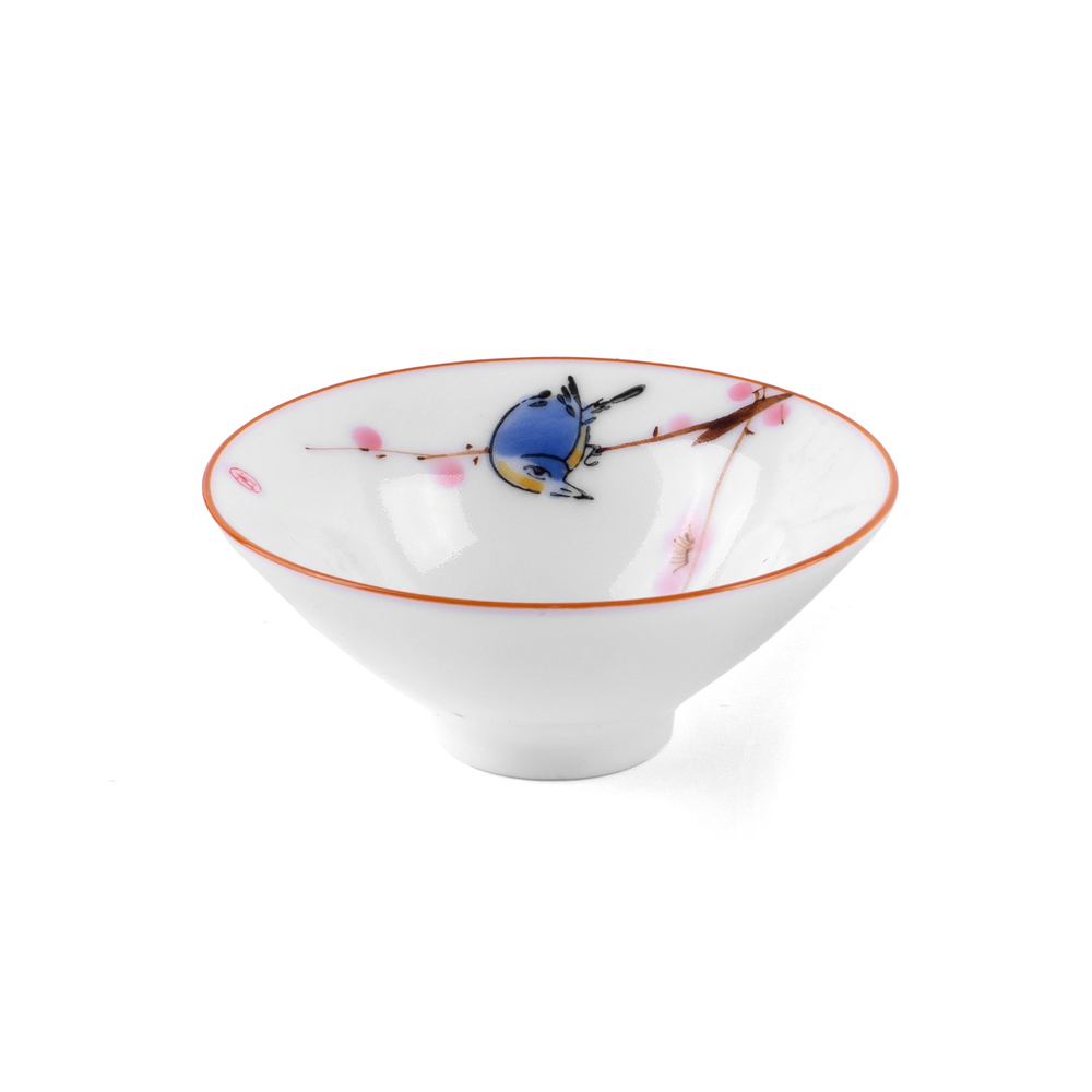 312108.1  Пиала ТАНСКИЙ КОНУС "Птичка" РУЧНАЯ РОСПИСЬ Конус, 50мл, фарфор