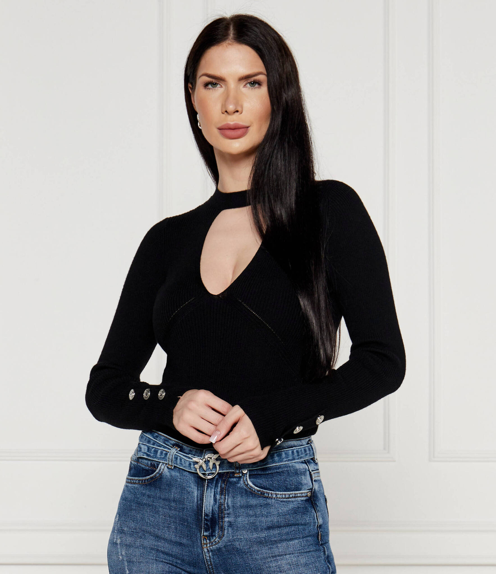 Хлопковый свитер maglia Pinko - черный(104015 A15S)