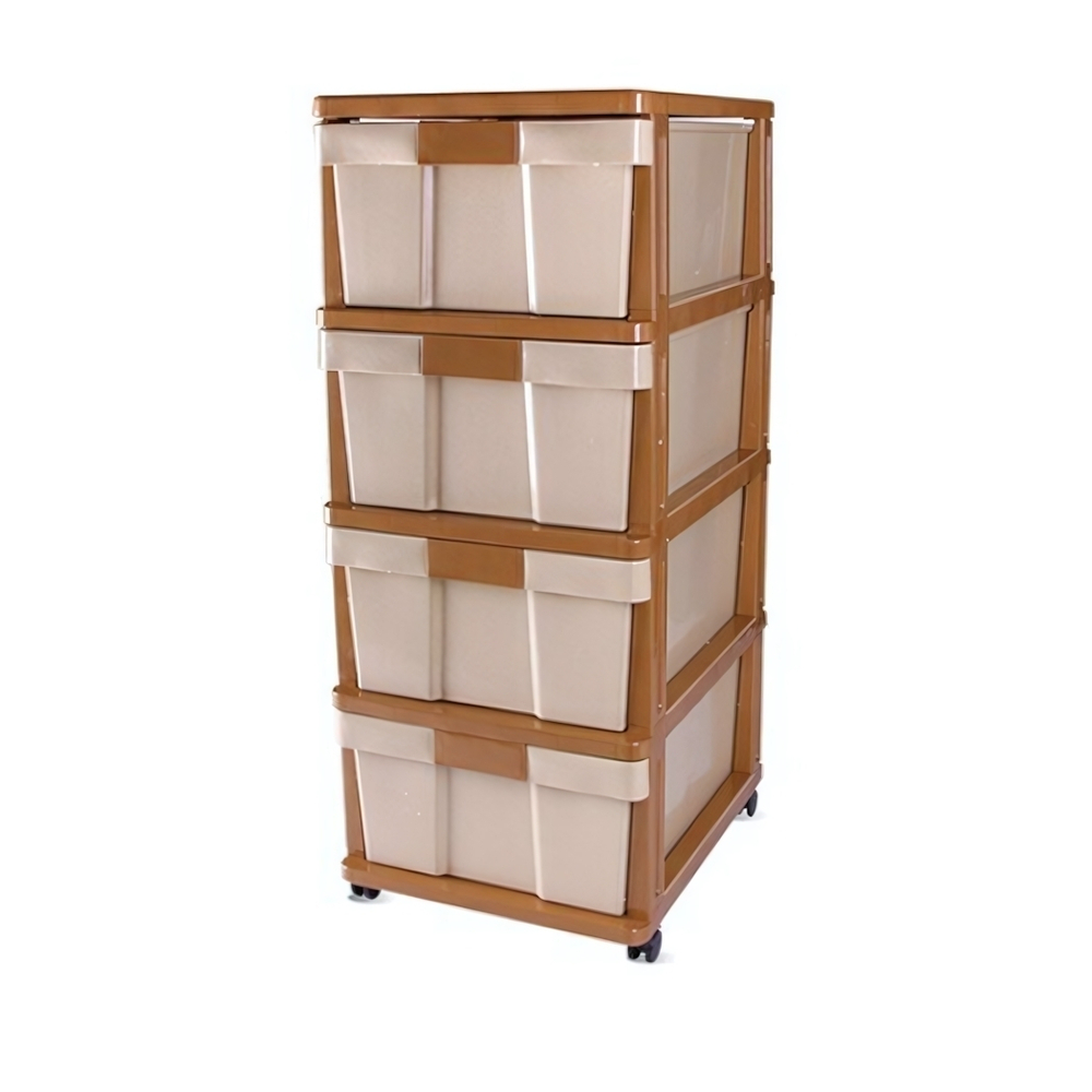 Комод 4 ящика "STYLE" 400*500*985 на колесиках, цвет бежевый