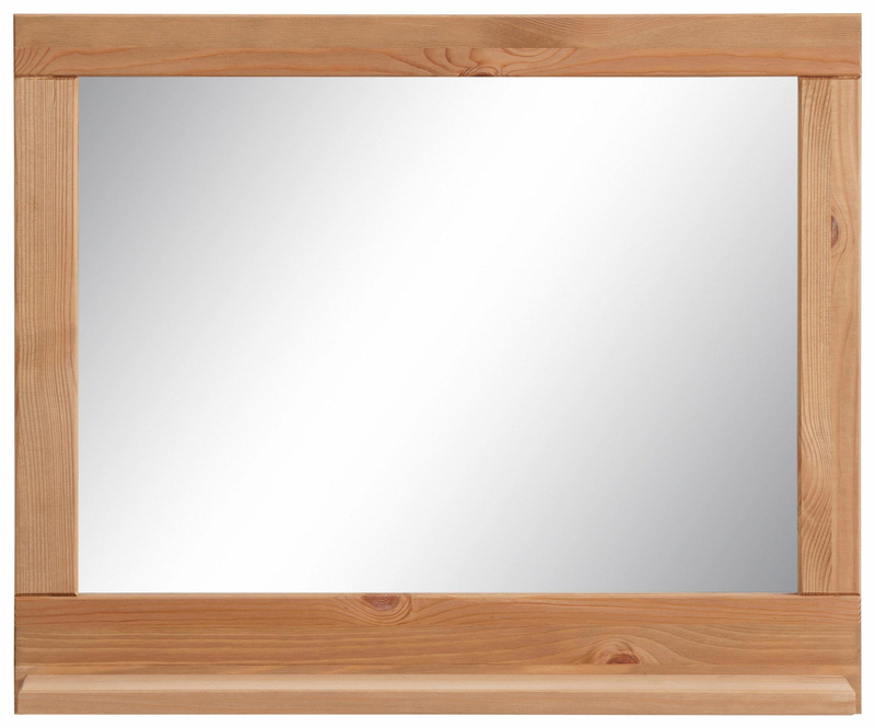 Зеркало настенное 60х50, Джосси, прямоугольное, деревянная рама с полкой, коричневое, Dipriz