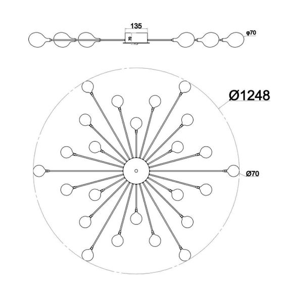 Потолочная люстра Escada STARFALL 2109/16 Copper