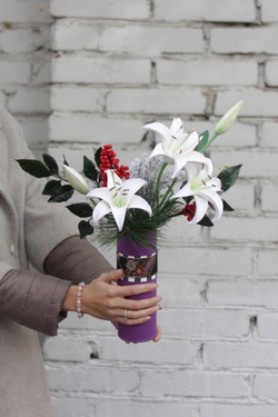 Набор для новогоднего проекта "Лилия с ягодами"