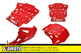 Skid Plate for Honda CRF250L-M (2012-2020). Aluminium, 4mm. V3.4 Red