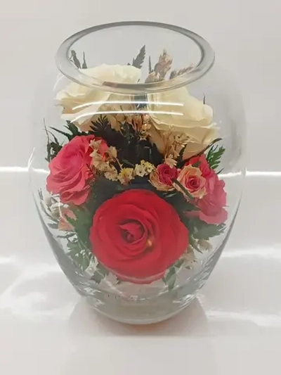 натуральные цветы в стекле, вакуум