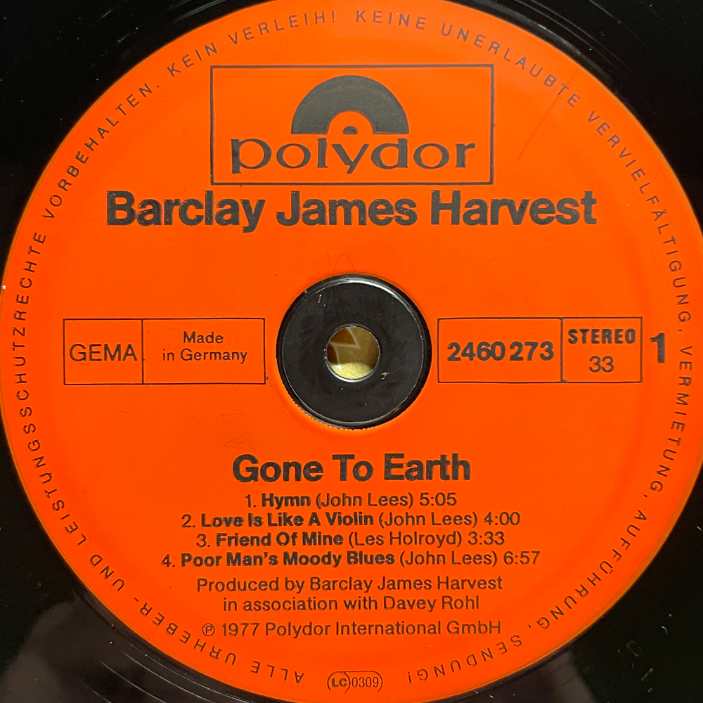 Barclay James Harvest ‎– Gone To Earth (Германия 1977г.)