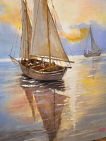 Картина авторская маслом на холсте 33х46 см на стену для интерьера "Мраморное отражение"