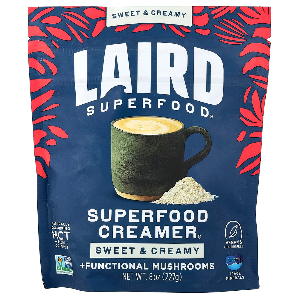 Laird Superfood, Superfood Creamer® с функциональными грибами, сладкий и сливочный вкус, 227 г (8 унций)