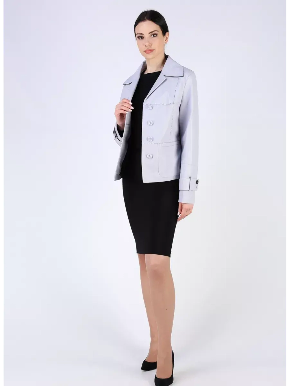 Кожаная куртка демисезонная пиджак