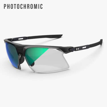 Спортивные очки Scicon Aerobeam Titanium Sunglasses Black Matt Photochromic Multi Mirror Green