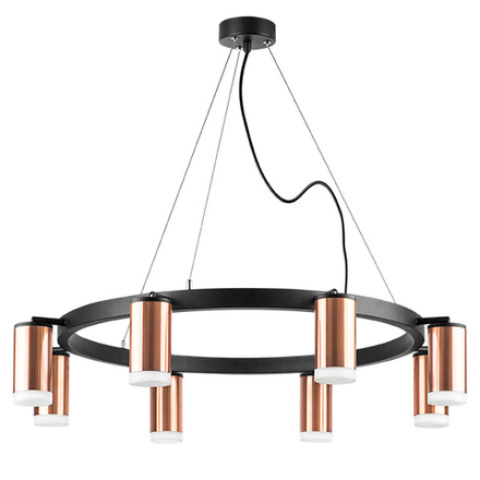 LR0183080 Люстра RULLO 8х50W GU10 ЧЕРНЫЙ/МЕДЬ (571018+214430-8+202430-8)