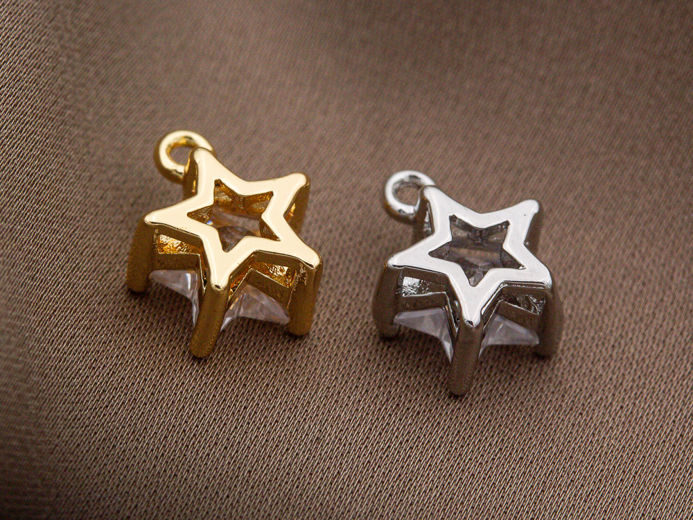 Подвеска Звезда-mini с прозрачным кристаллом, 11мм