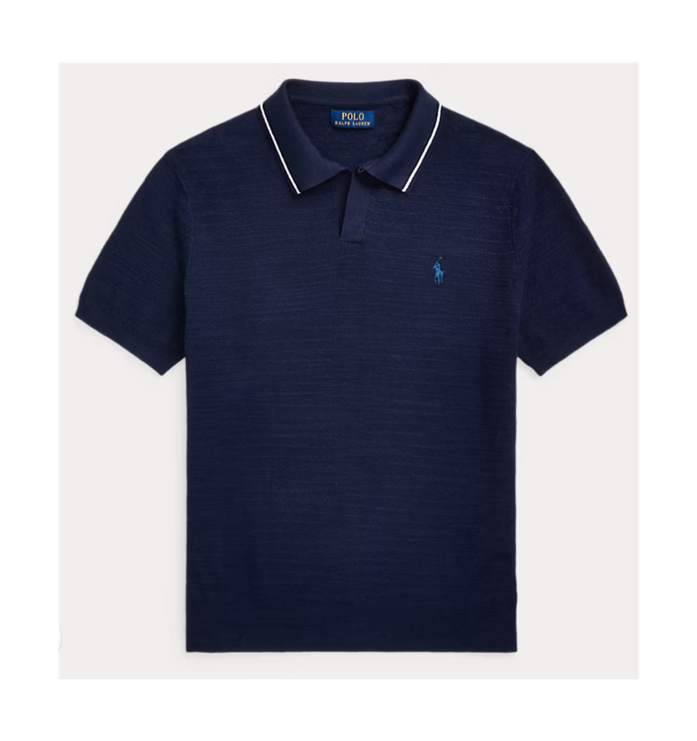 Фактурная рубашка из хлопка и льна Polo Ralph Lauren