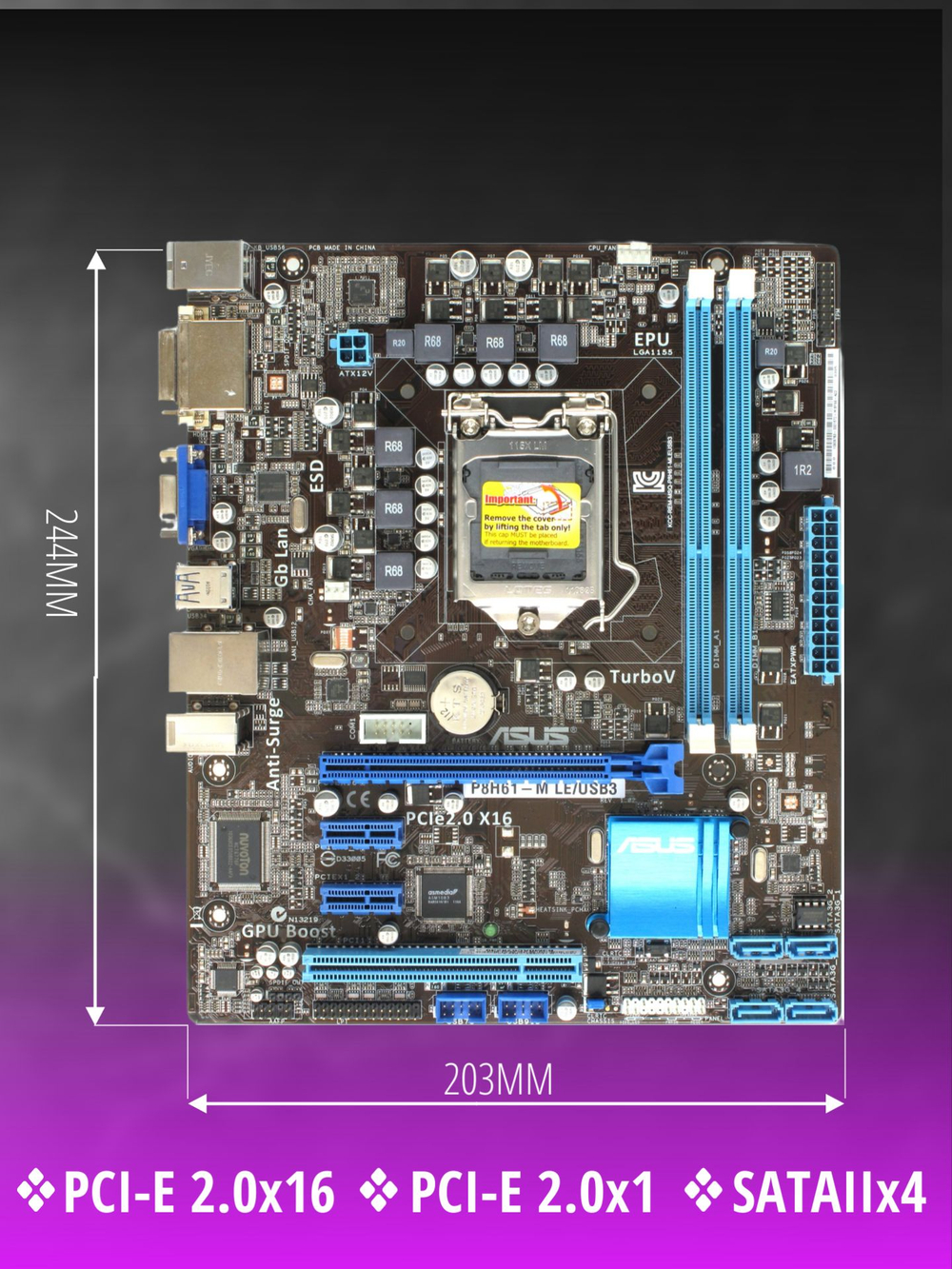 Материнская плата Asus P8H61-M LE/USB3