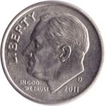 10 центов 2011 год (D), США. UNC