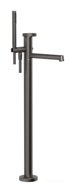 Cмеситель для ванны Gessi Anello, напольный, с душевой лейкой, встраиваемый, цвет Black Metal Brushed PVD