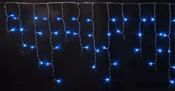 Светодиодная бахрома 3*0.5 м., 220V, 112 синих LED ламп, черный провод, Rich LED (RL-i3*0.5-B/B)