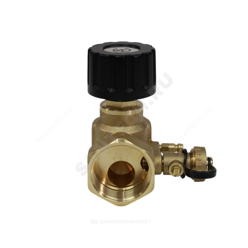 Клапан балансировочный ручной латунь 2013 Ду 15 G1/2" Ру16 Тмакс=120 оС ВР Kvs=1.6м3/ч с измерительными ниппелями EURO Aquasfera 2013-01