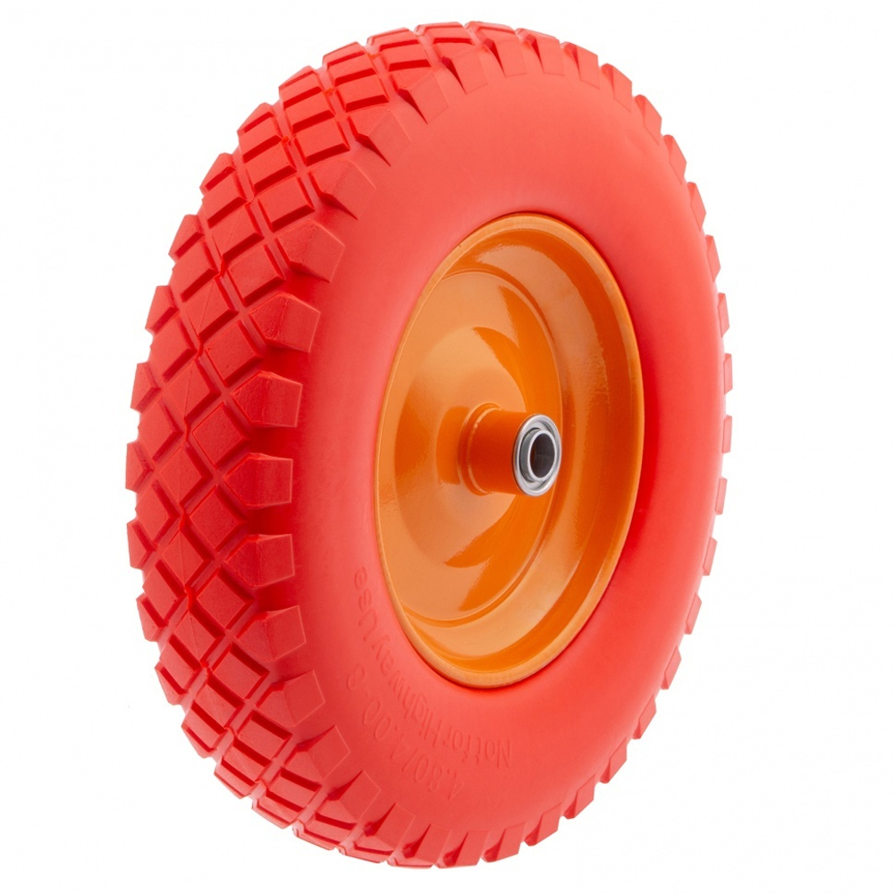 Колесо полиуретановое 4.80/4.00-8, длина оси 90 мм, подшипник 20 мм Palisad