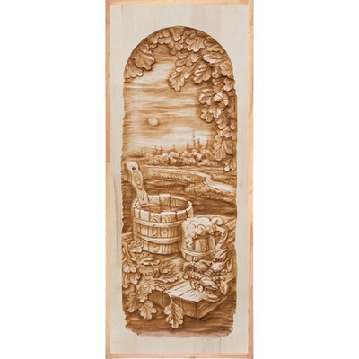 Дверь массив "Пиво, раки"