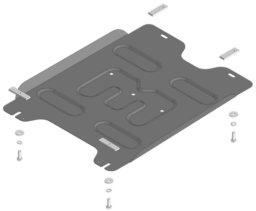 Защита КПП. 2 мм, Сталь. для Changan Hunter Plus 2023-н.в., Motodor.77215