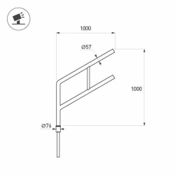 Кронштейн OXOR-SG2-1000x76-L1000 BLACK (Arlight, Сталь) 051648