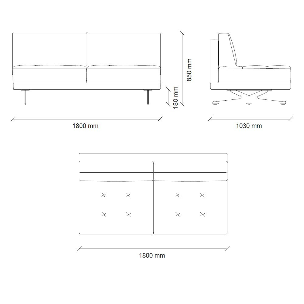 3 местный без подлокотника ENZA HOME BOLD EH71101