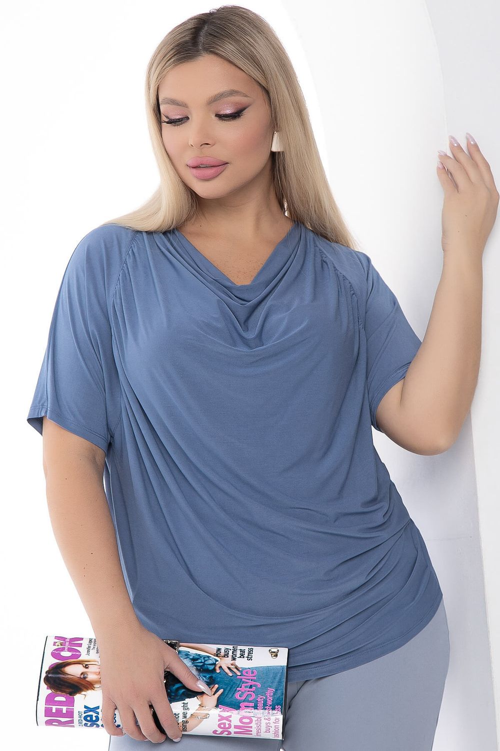 Блуза "Вега" (голубая) Б9019 LT Collection