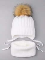 Шапка зимняя для девочки и снуд вязаные