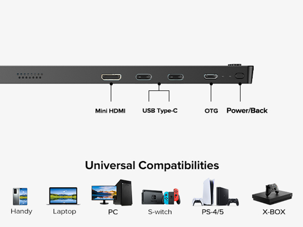 16.1" Портативный монитор UPERFECT Ucolor J4 FHD 1920x1080, 144 Гц, IPS