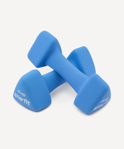 УЦЕНКА Гантель неопреновая STARFIT DB-205 4 кг, синий, пара
