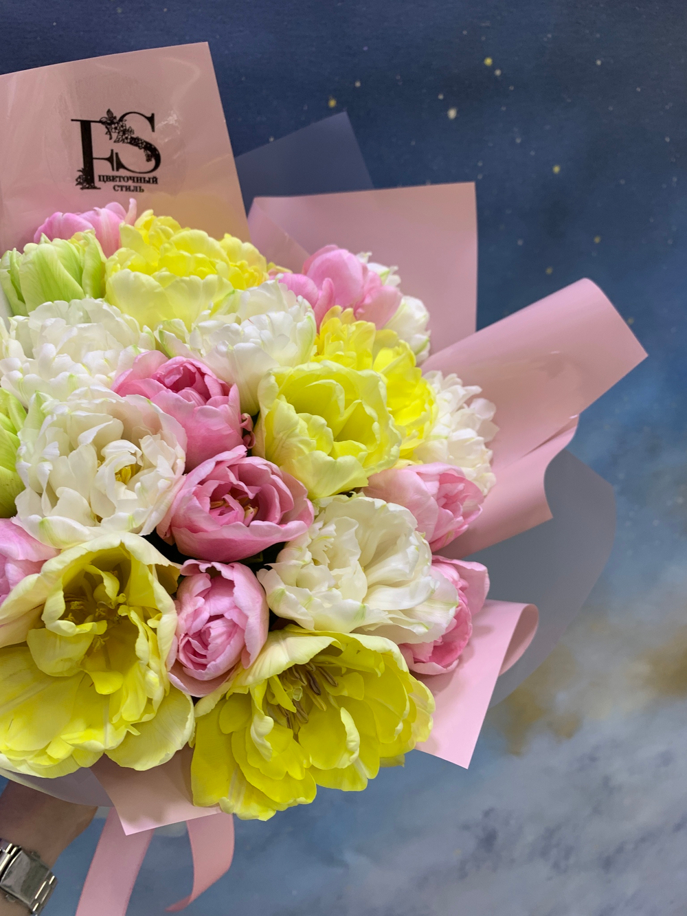 Букет № 40 из тюльпанов (микс)