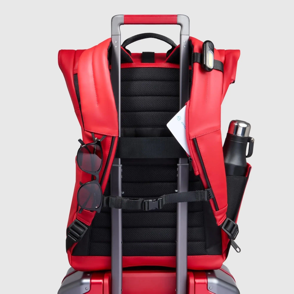 Рюкзак ролл-топ из полиуретана Piquadro Ducati/Rosso