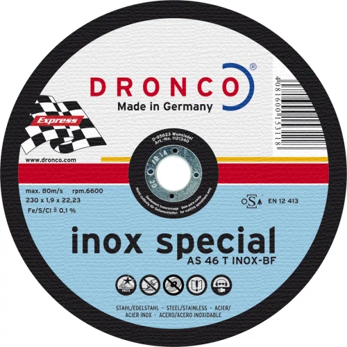 Абразивный отрезной диск AS 46 INOX 150х1,6 Dronco 1153250
