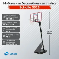 Баскетбольный щит Scholle S526