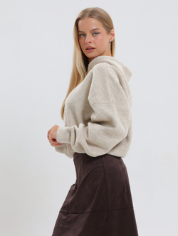 Укороченный худи на молнии с капюшоном