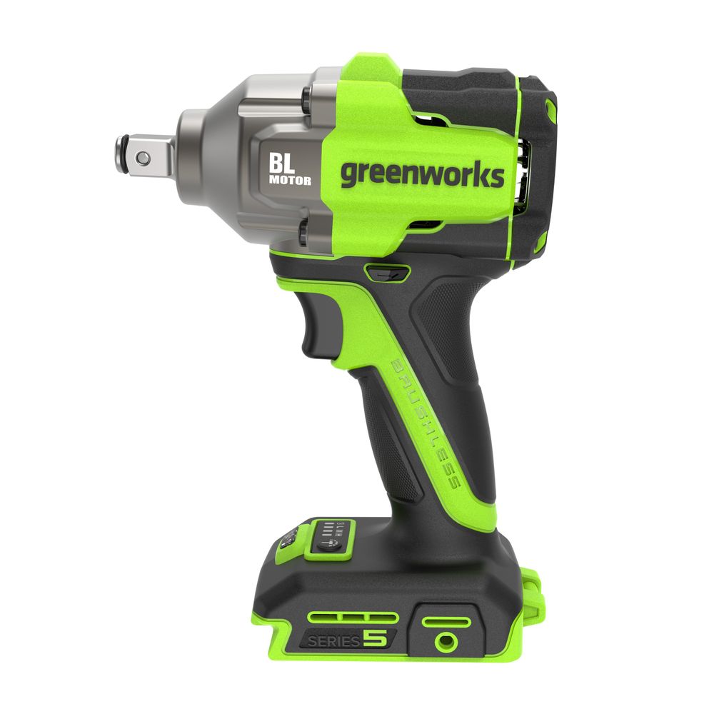 Гайковерт ударный акк. Greenworks IW5500, 24V, б/щет, 1/2'', 500Нм, 3 режима, без АКБ и ЗУ (3805007)