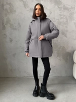 Куртка весенняя удлиненная с капюшоном