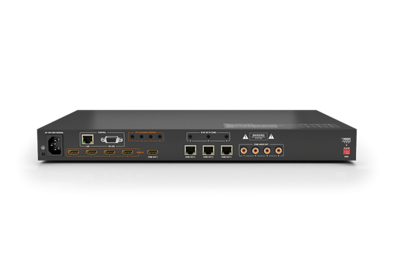Wyrestorm MX-0404-KIT - комплект из матричного коммутатора 4х4 (3 HDBT, 1 HDMI) 4K UHD 4:2:0 и 3 приемников (4K: 35м, 1080p: 70м), дэ-эмбендинг S/PDIF