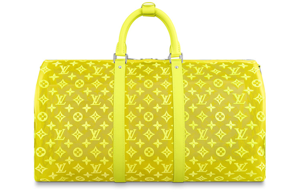 LOUIS VUITTON Keepall Bandouliere Monogram Mesh 50 Yellow