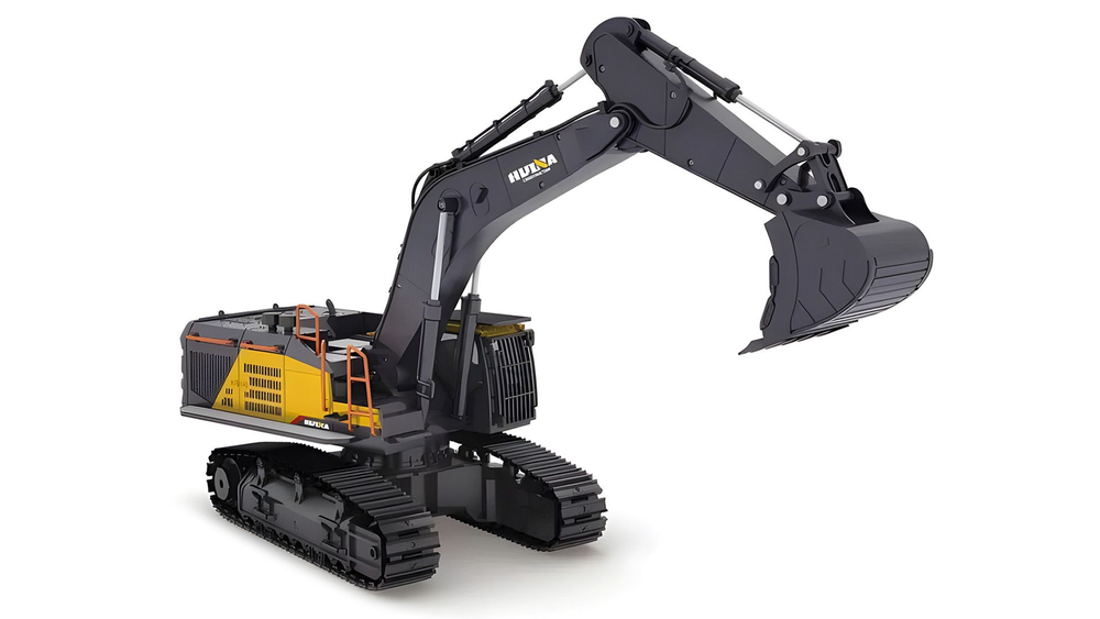 Радиоуправляемый экскаватор HUINA масштаб 1:14 2.4G - HN1592-1 , версия с двумя дополнительными насадками в комплекте , новинка 2025г