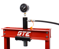 GTE-HPR13012D - Пресс гидравлический 12т напольный с ручным приводом GTE - Гидравлический напольный пресс GTE с ручным приводом GTE-HPR13012D обеспечивает усилие прижима 12 тонн.

Используется в автосервисах, СТО и производстве для запрессовки деталей различных размеров, выпрессовки втулок, снятия и установки подшипников, гибки металла.



Характеристики:

Усилие: 12 т
Ширина рабочего стола: 475 мм
Глубина рабочего стола: 100 мм
Максимальный подъем станины: 900 мм
Гидравлический ход: 135 мм
Привод насоса: ручной
Расход воздуха без нагрузки: 0,7 л/мин
Расход воздуха с нагрузкой: 0,38 л/мин
Тип: напольный
Двухштоковый


Особенности:

Жидкостный манометр, защищенный от гидроудара, упрощает контроль за развиваемым усилием.
Жесткая и прочная сварная рама обеспечивает долговечность оборудования даже при интенсивной эксплуатации.
Н-образное основание гарантирует устойчивость в процессе эксплуатации.