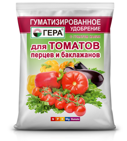 Удобрение гуматизированное ГЕРА для ТОМАТОВ, ПЕРЦЕВ и БАКЛАЖАНОВ (0,5кг).