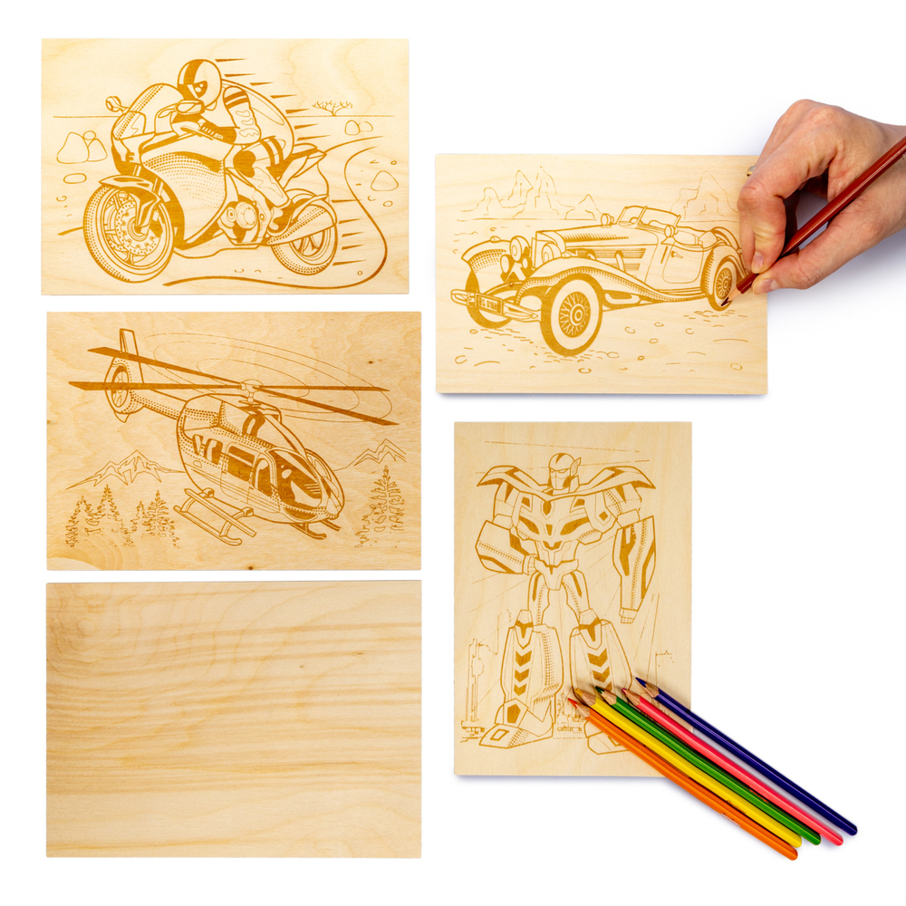 Доски для выжигания для мальчиков 5 шт. арт 03867 (ДК)