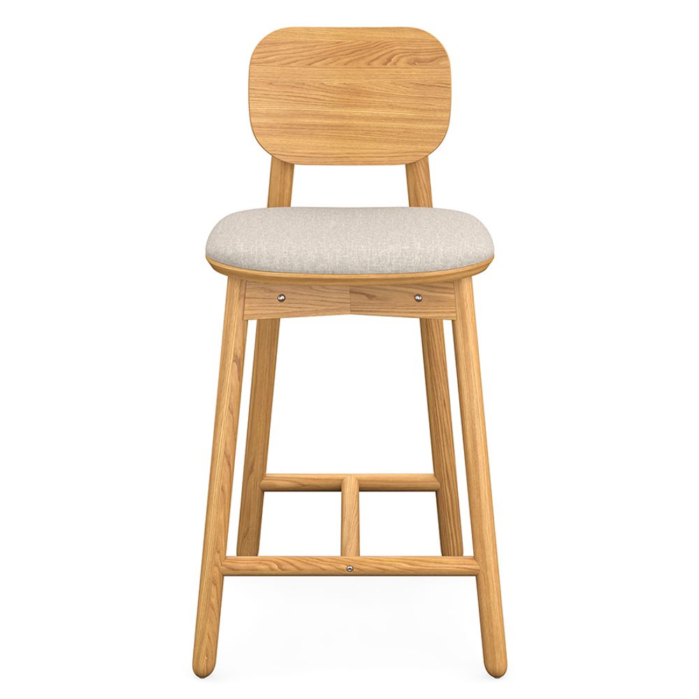 Стул полубарный Saga, рогожка, бежевый