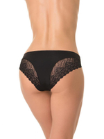 Женские трусики-слипы с кружевными вставками (Размер: L) (Цвет: черный)