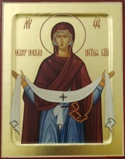 Икона Пресвятой Богородицы, Покрова на дереве: 125 х 165 (Синопсисъ)